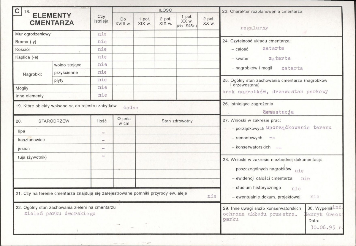 KC - Karta cmentarza, skan nr 2