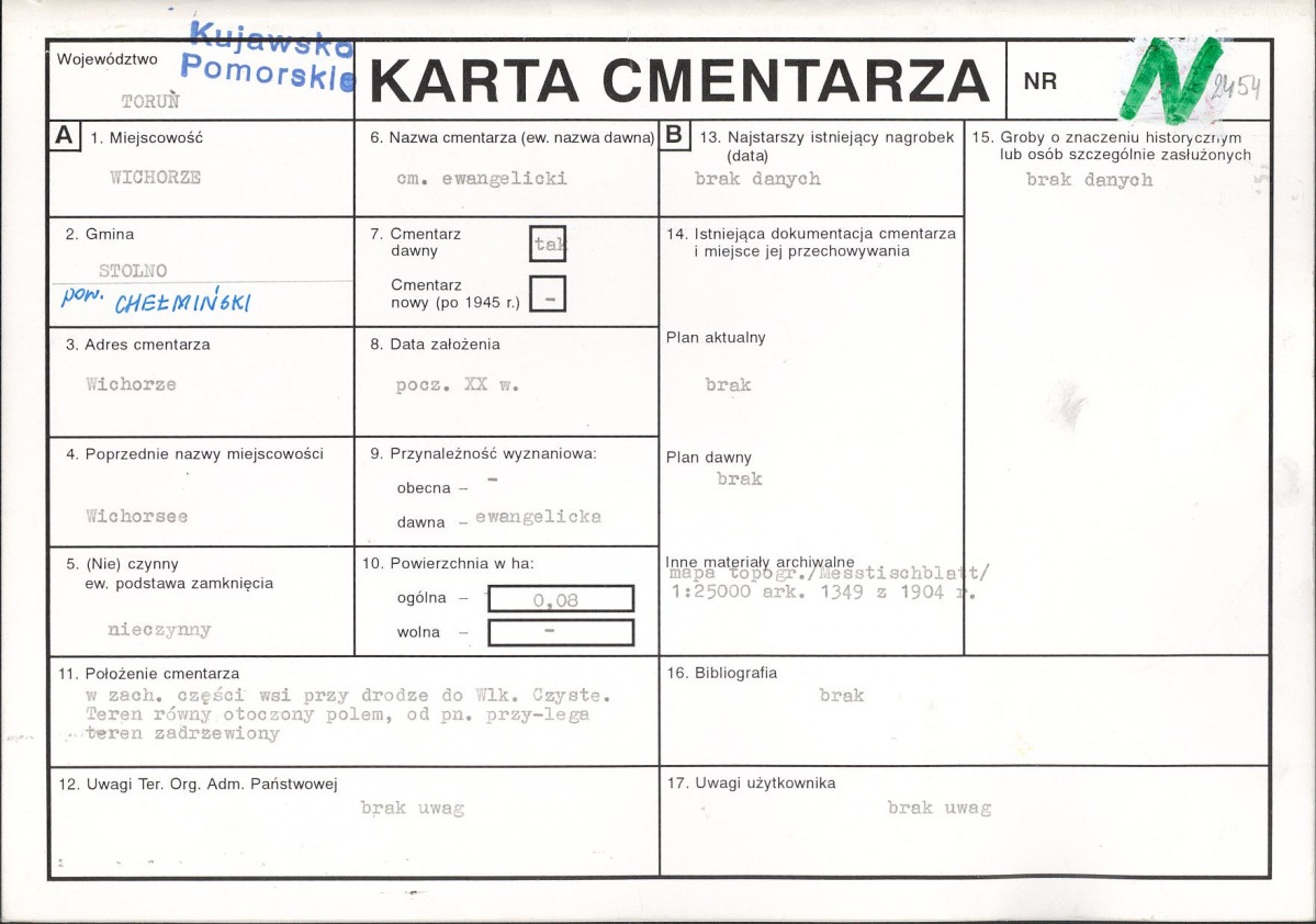 KC - Karta cmentarza, skan nr 1