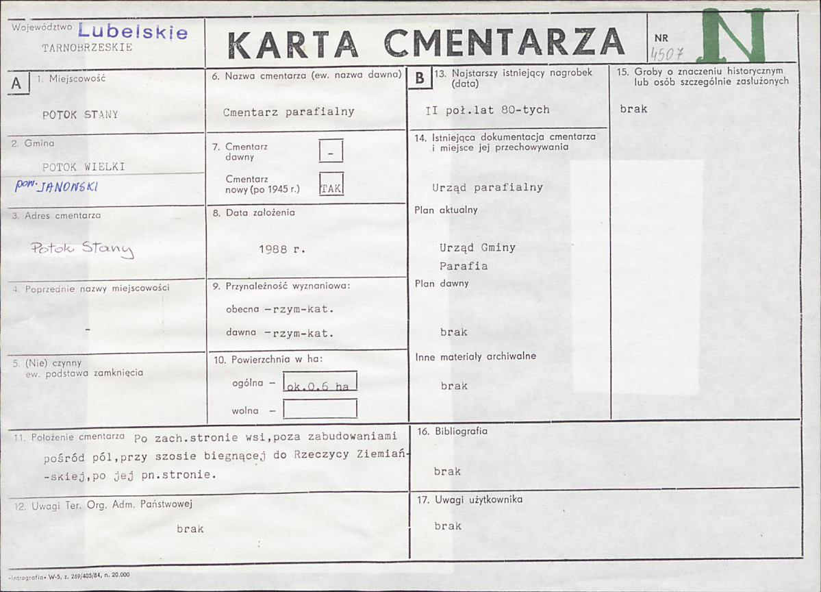 Karta cmentarza, skan nr 1