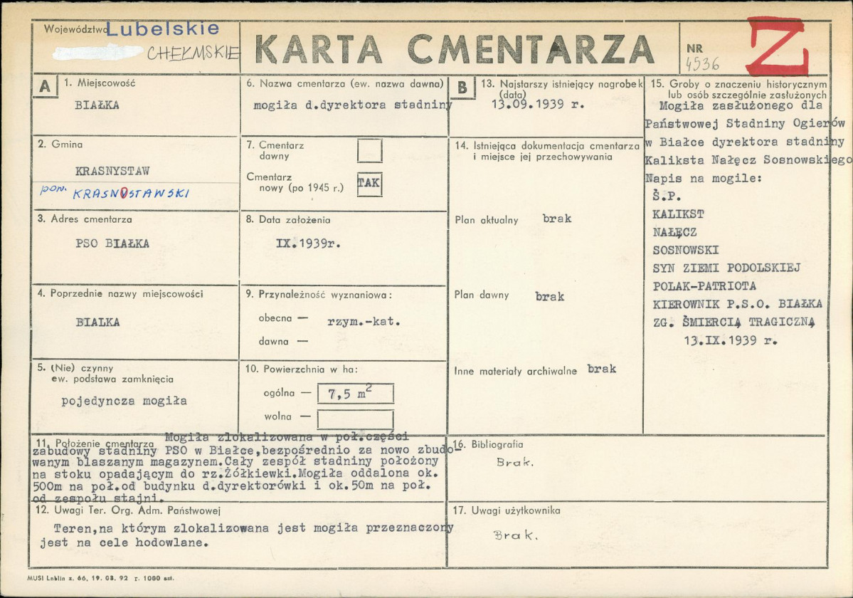 Karta cmentarza, skan nr 1