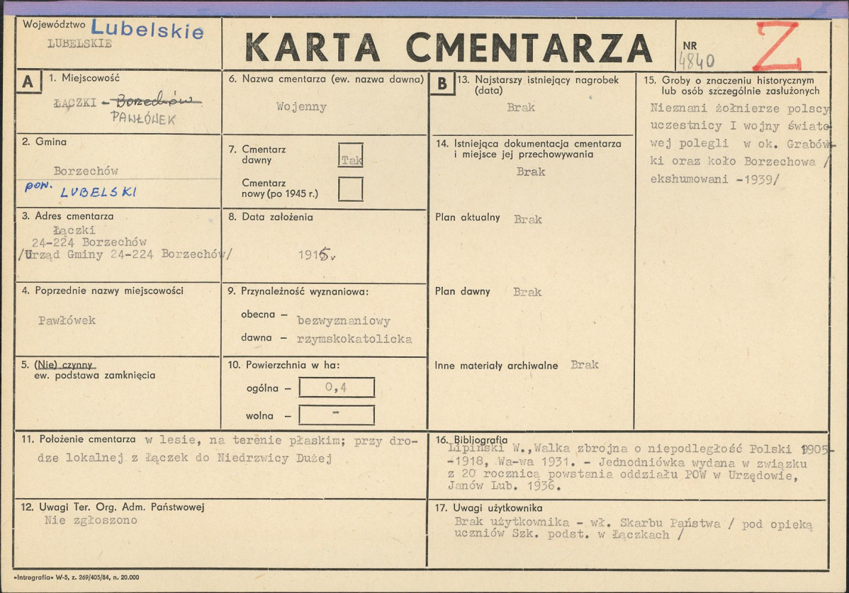 Karta cmentarza, skan nr 1