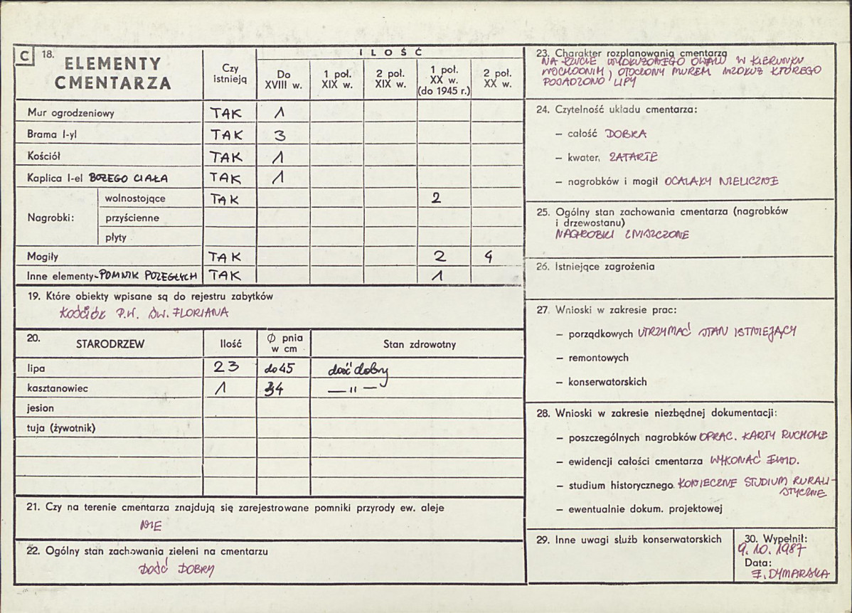 Karta cmentarza, skan nr 2