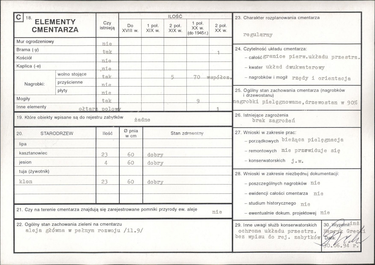 KC - Karta cmentarza, skan nr 2