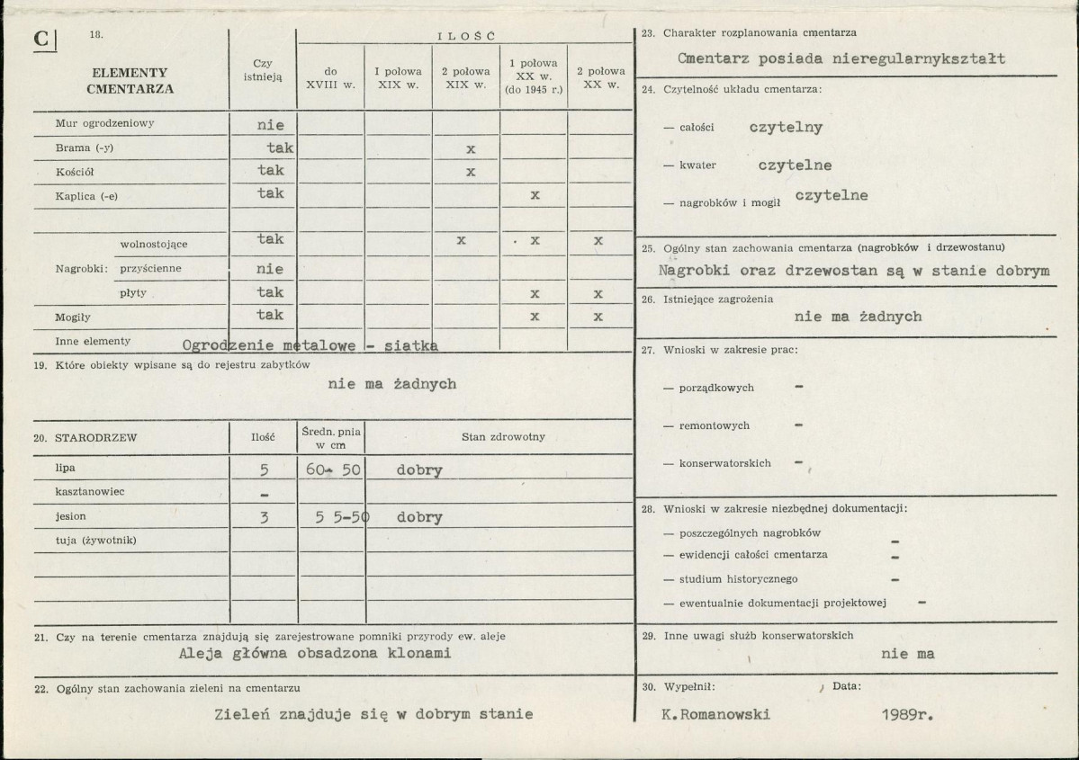 KC - Karta cmentarza, skan nr 2