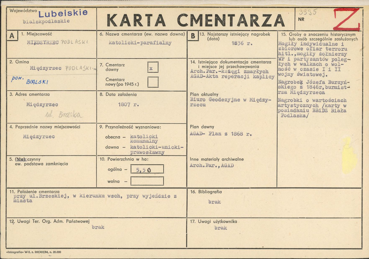 Karta cmentarza, skan nr 1