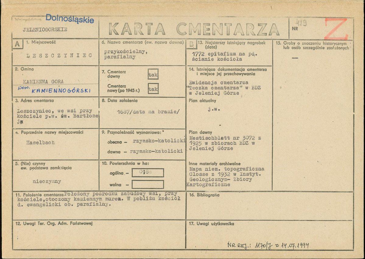 Karta cmentarza, skan nr 1