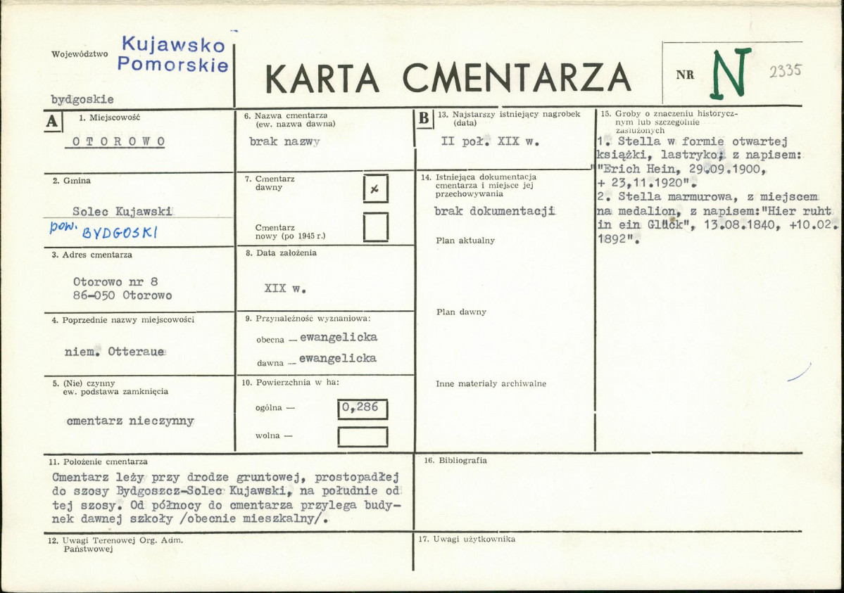 KC - Karta cmentarza, skan nr 1