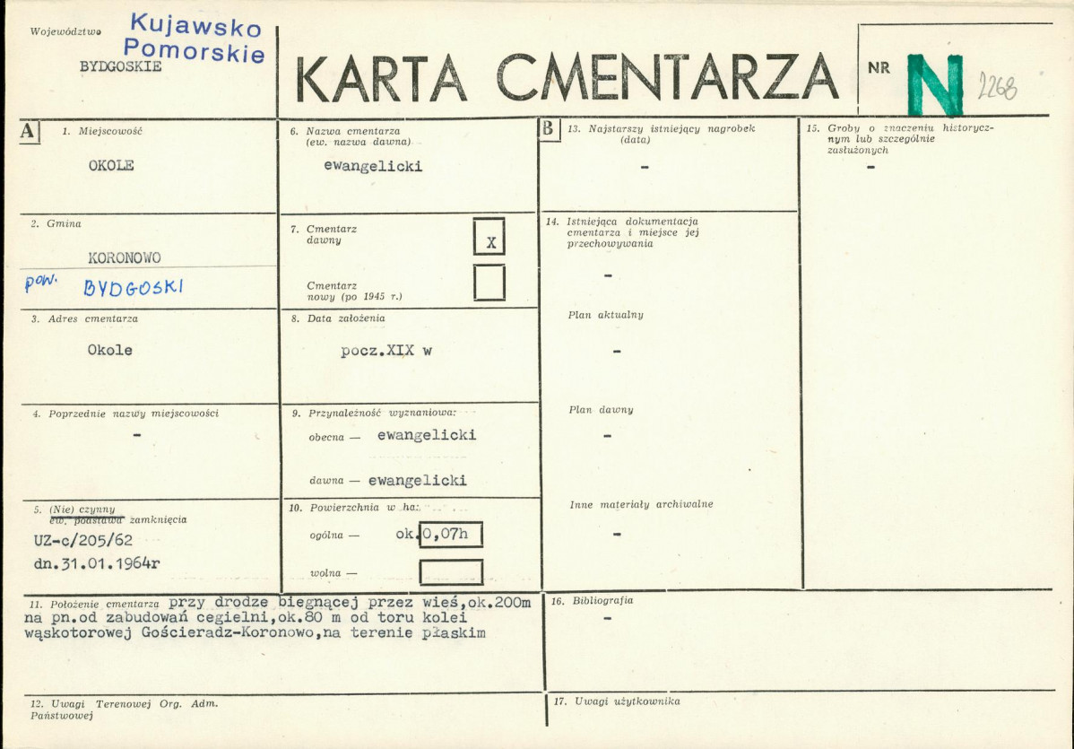 KC - Karta cmentarza, skan nr 1