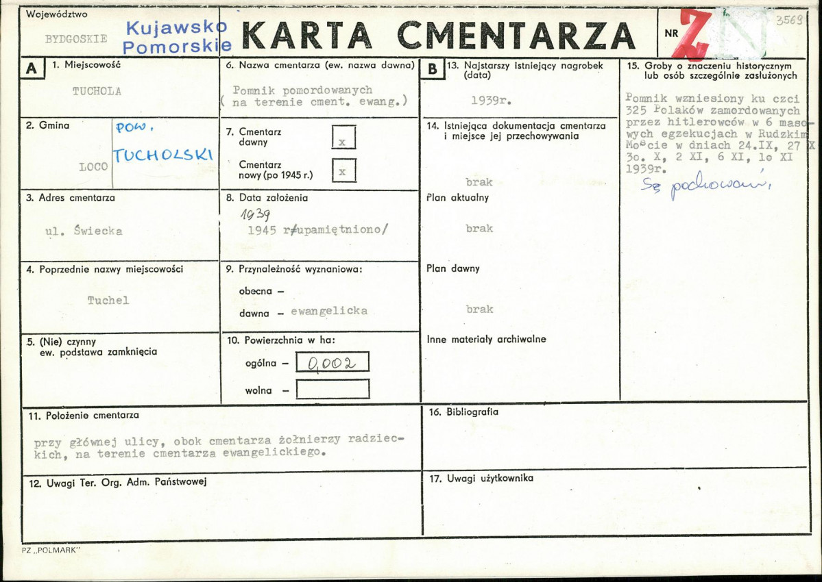 KC - Karta cmentarza, skan nr 1