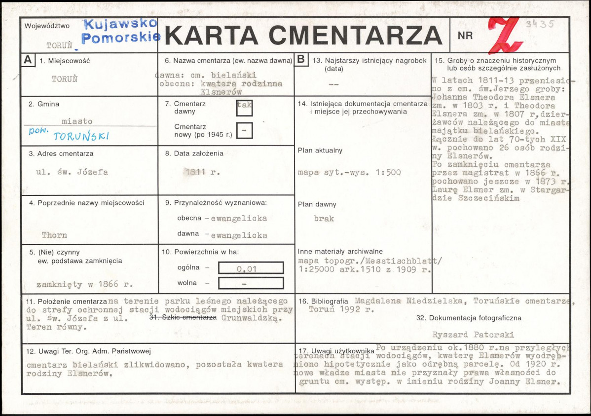 Karta cmentarza, skan nr 1