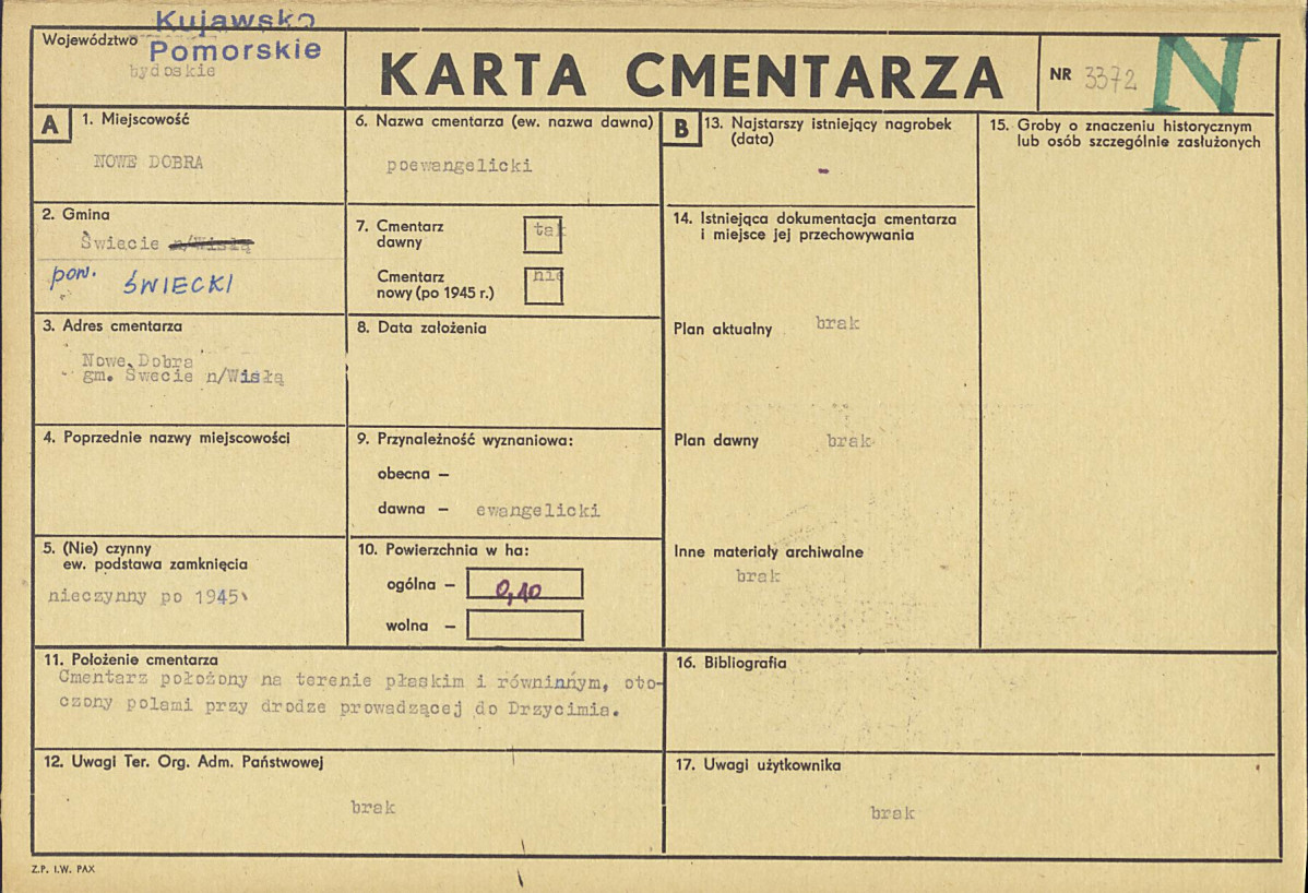 KC - Karta cmentarza, skan nr 1