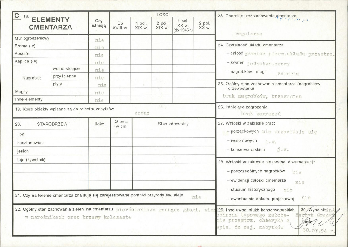 KC - Karta cmentarza, skan nr 2