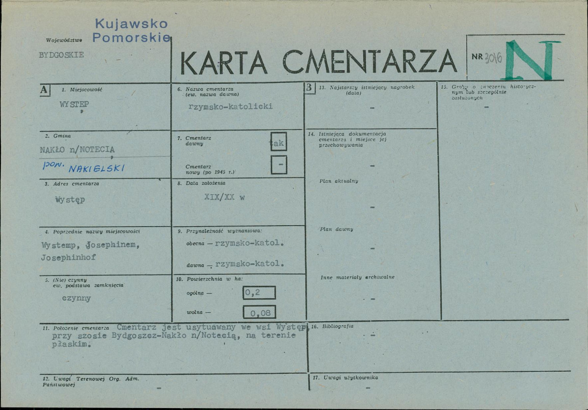 KC - Karta cmentarza, skan nr 1
