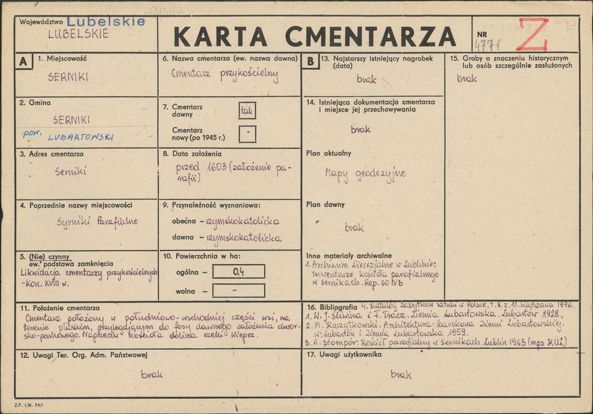 Karta cmentarza, skan nr 1
