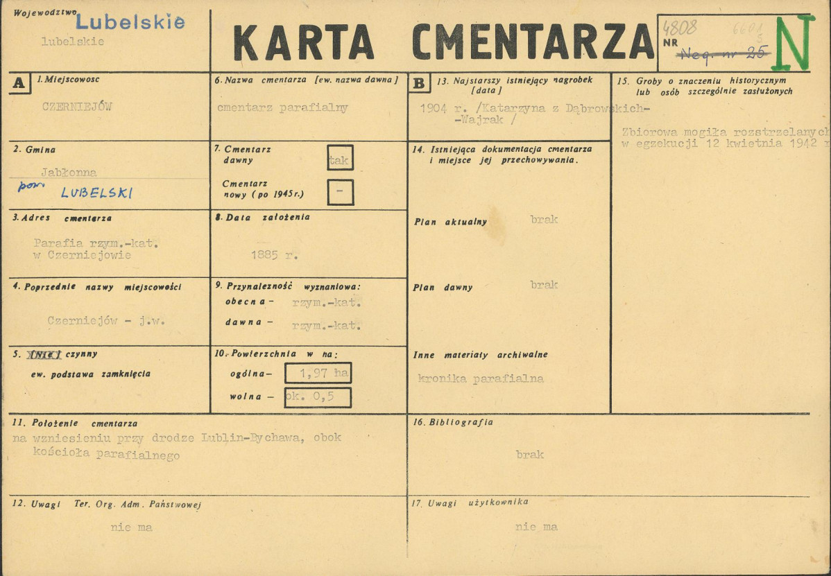 Karta cmentarza, skan nr 1