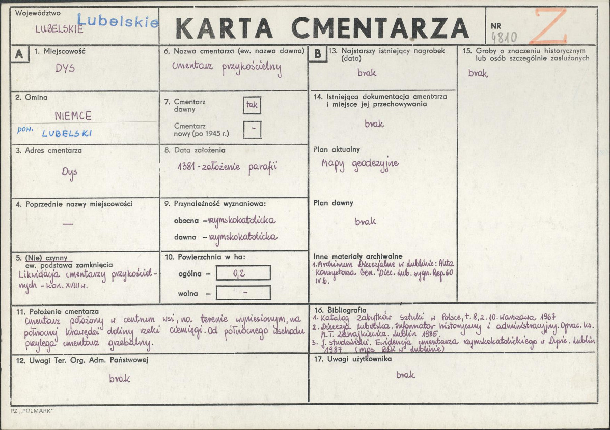 Karta cmentarza, skan nr 1