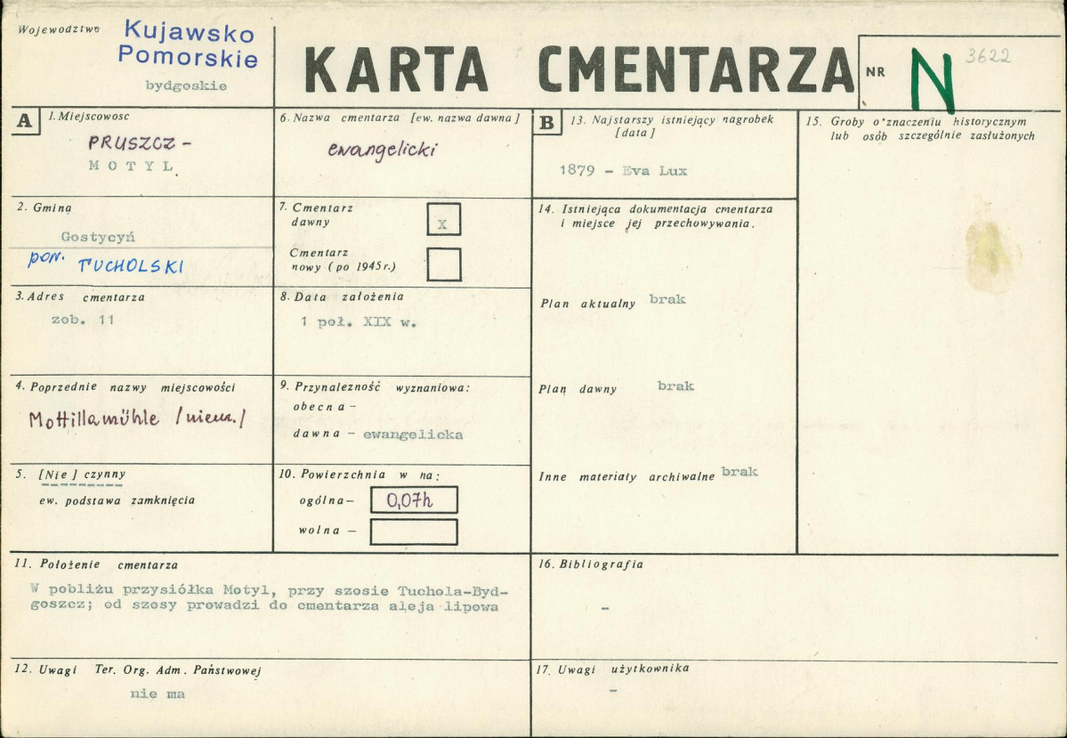KC - Karta cmentarza, skan nr 1