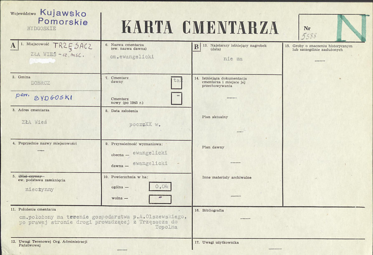 KC - Karta cmentarza, skan nr 1