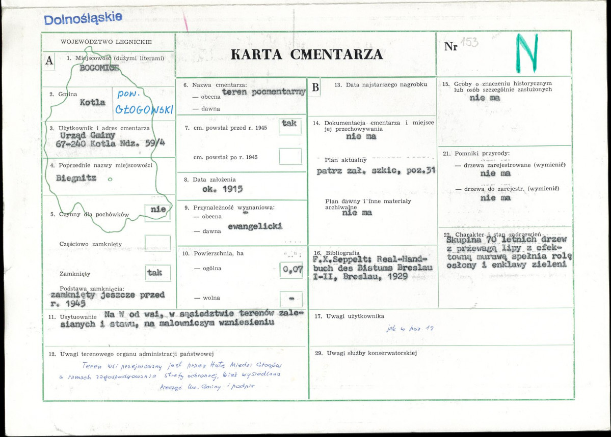KC - Karta cmentarza, skan nr 1