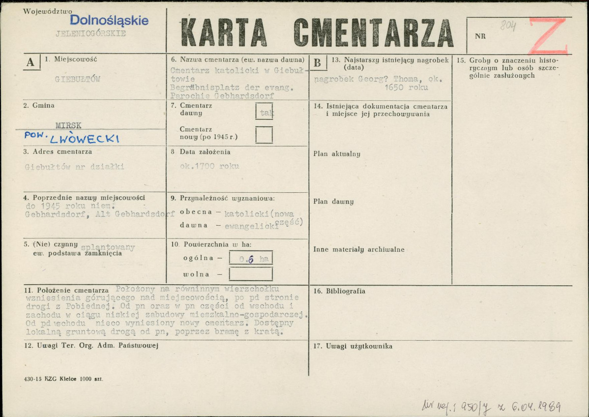 Karta cmentarza, skan nr 1