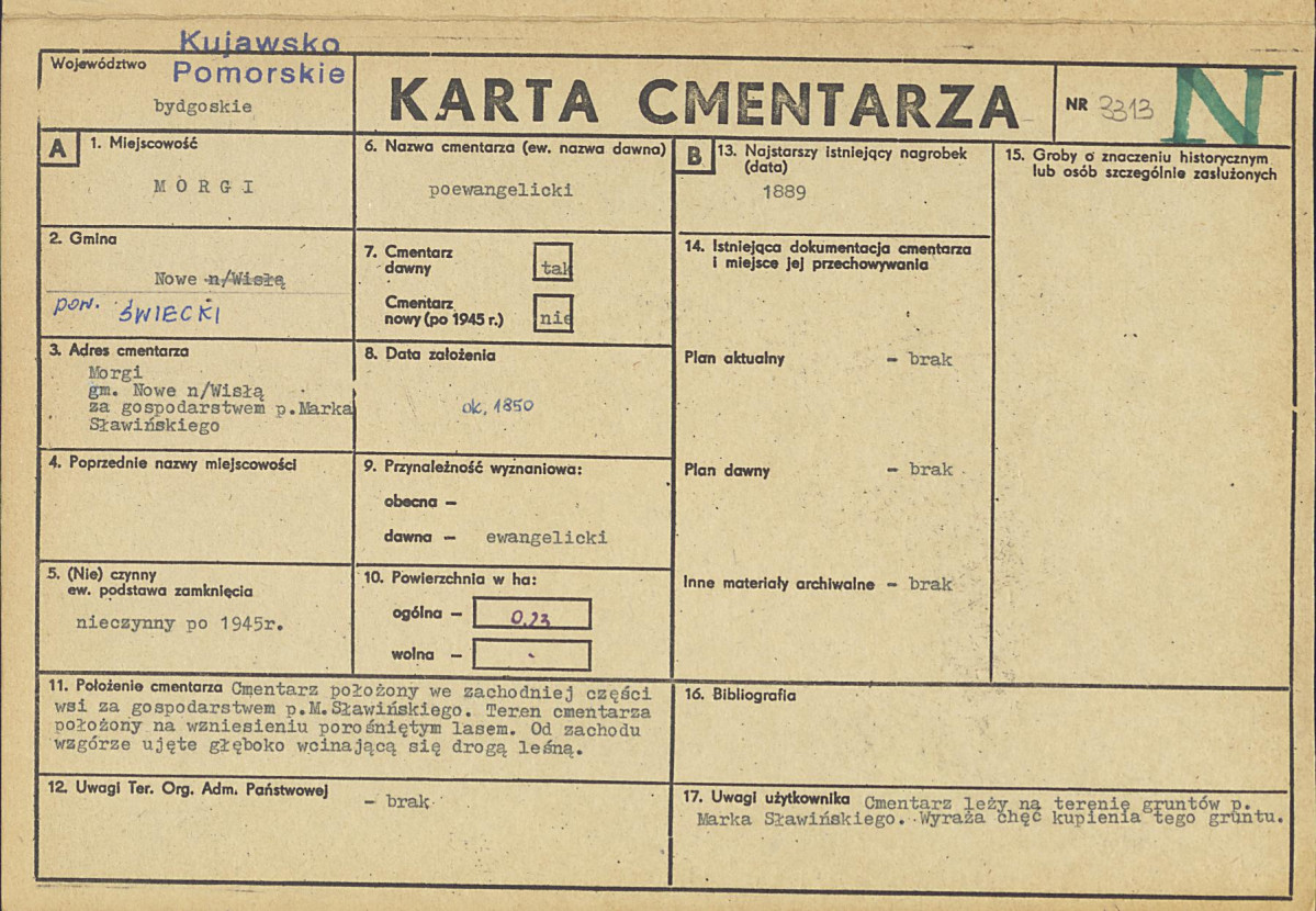 KC - Karta cmentarza, skan nr 1