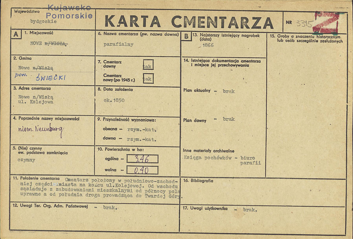 KC - Karta cmentarza, skan nr 1