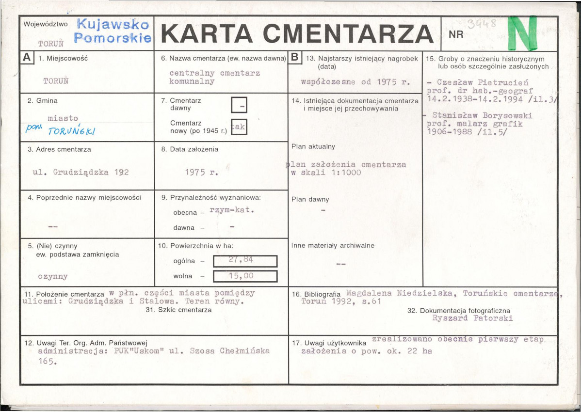 Karta cmentarza, skan nr 1