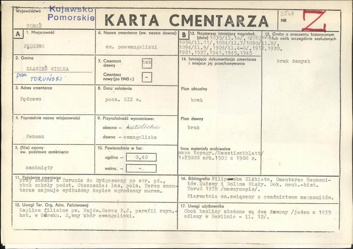 KC - Karta cmentarza, skan nr 1