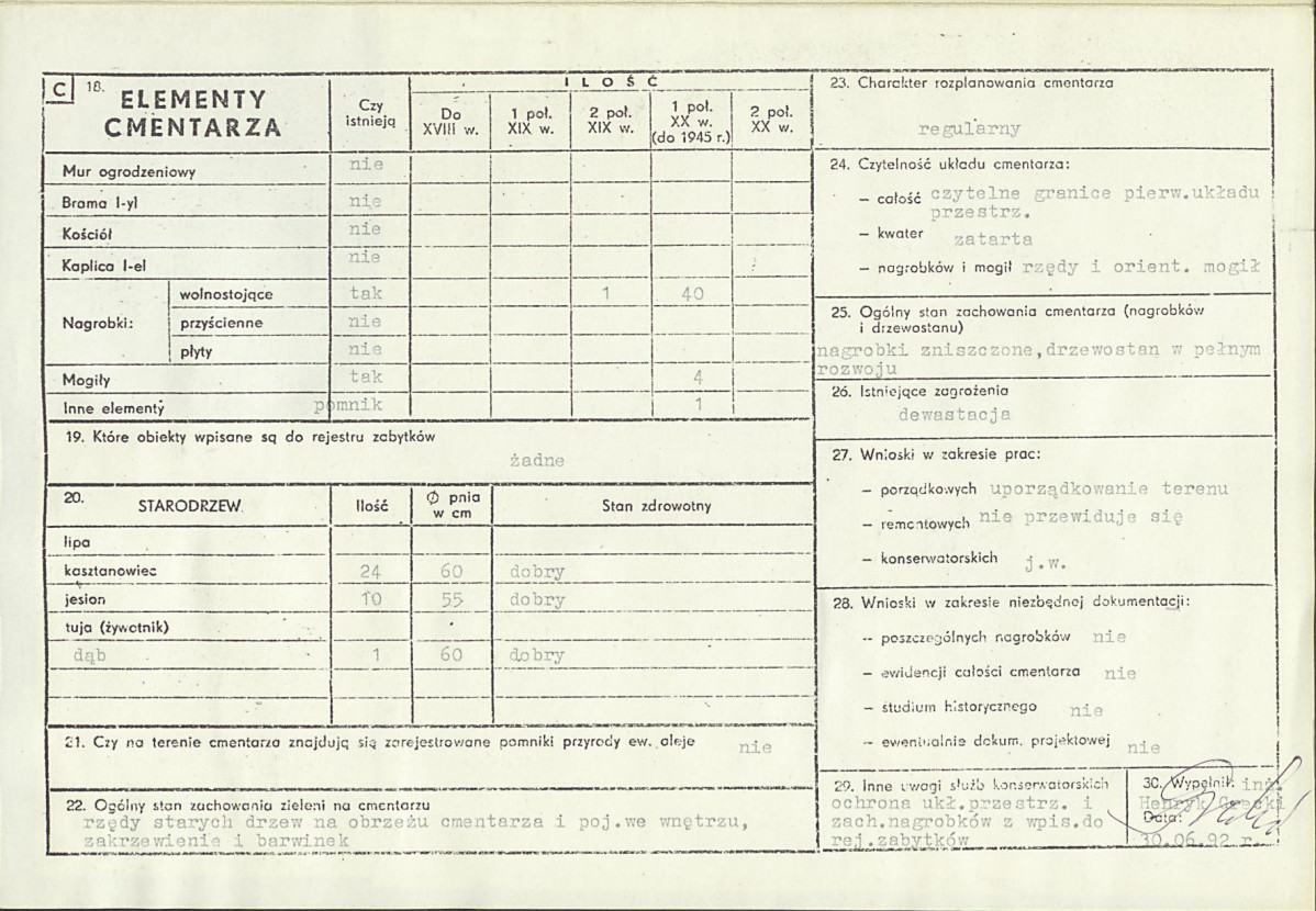 KC - Karta cmentarza, skan nr 2