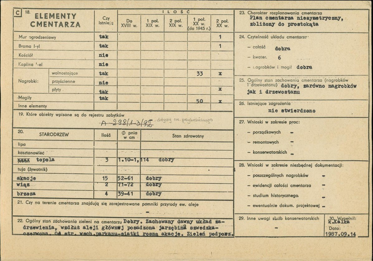 KC - Karta cmentarza, skan nr 2