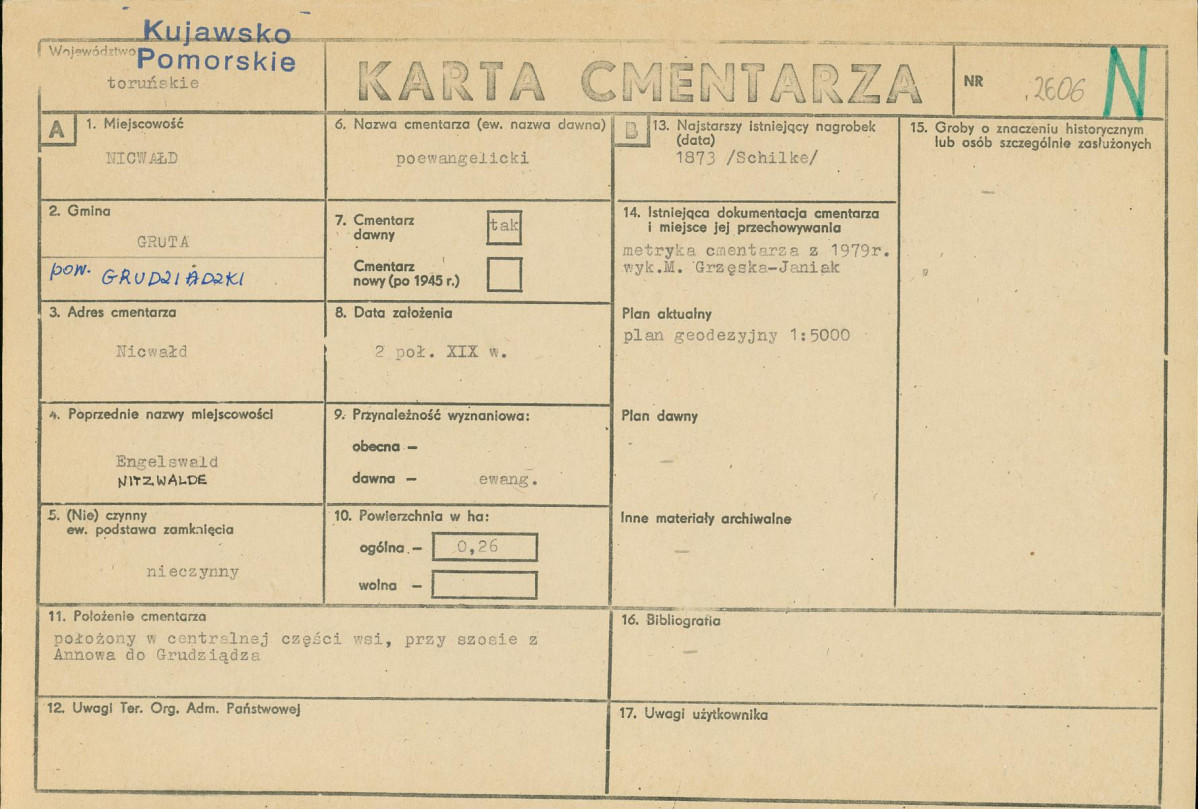 KC - Karta cmentarza, skan nr 1