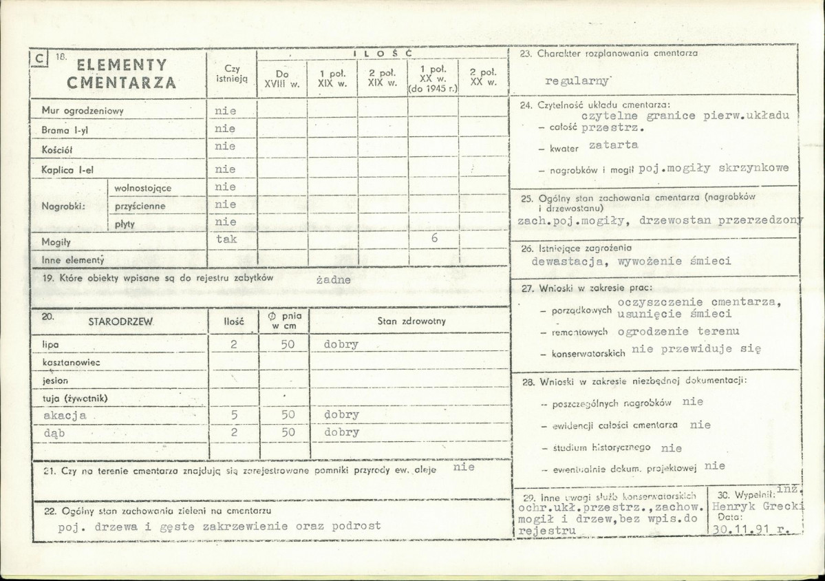 KC - Karta cmentarza, skan nr 2
