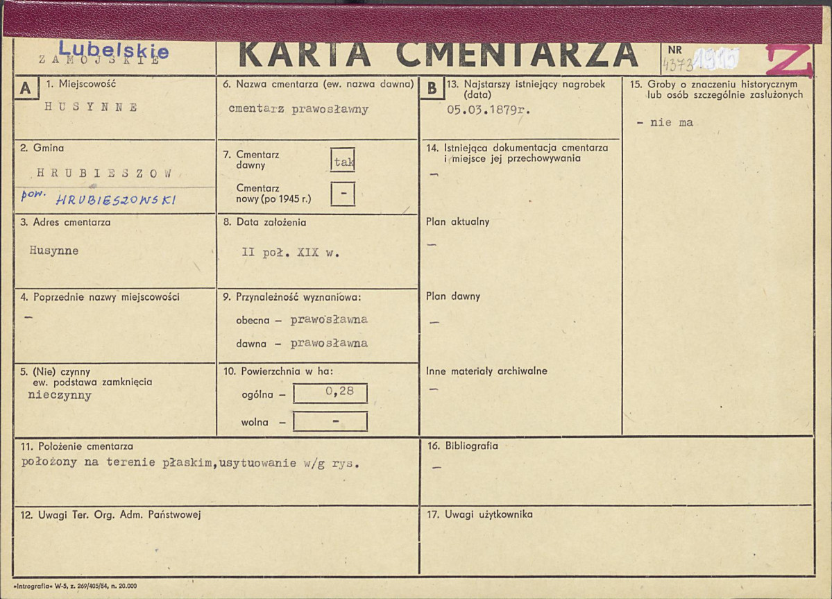 Karta cmentarza, skan nr 1