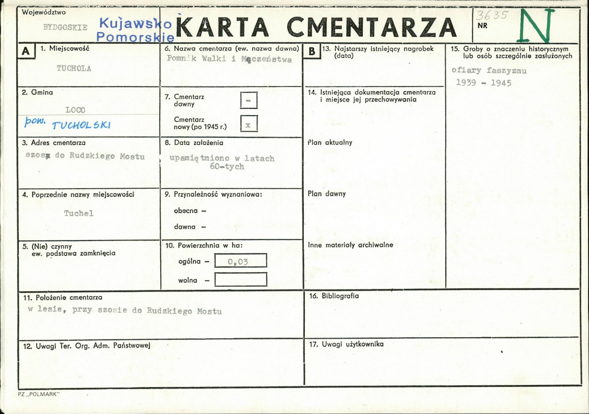 KC - Karta cmentarza, skan nr 1