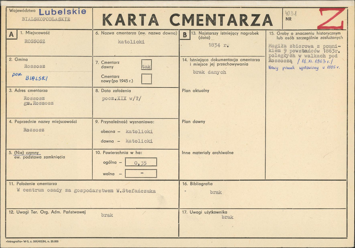 Karta cmentarza, skan nr 1