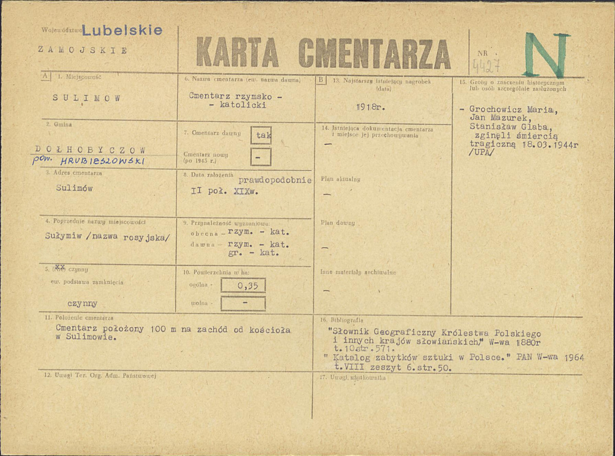 Karta cmentarza, skan nr 1