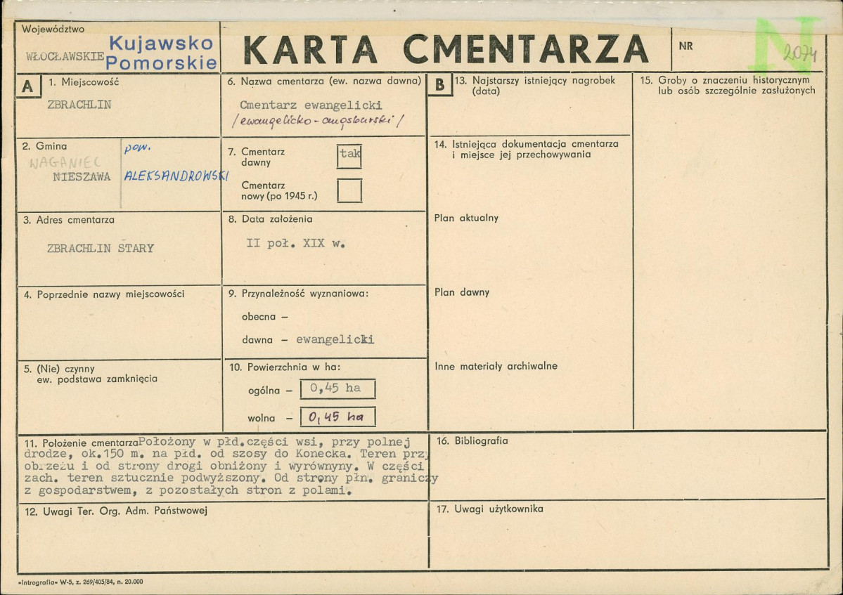 Karta cmentarza, skan nr 1