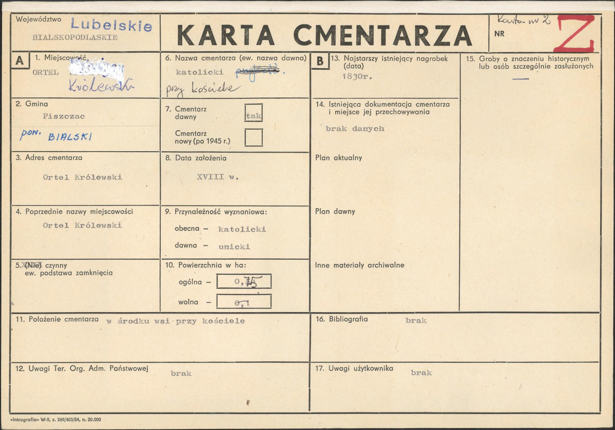 Karta cmentarza, skan nr 1