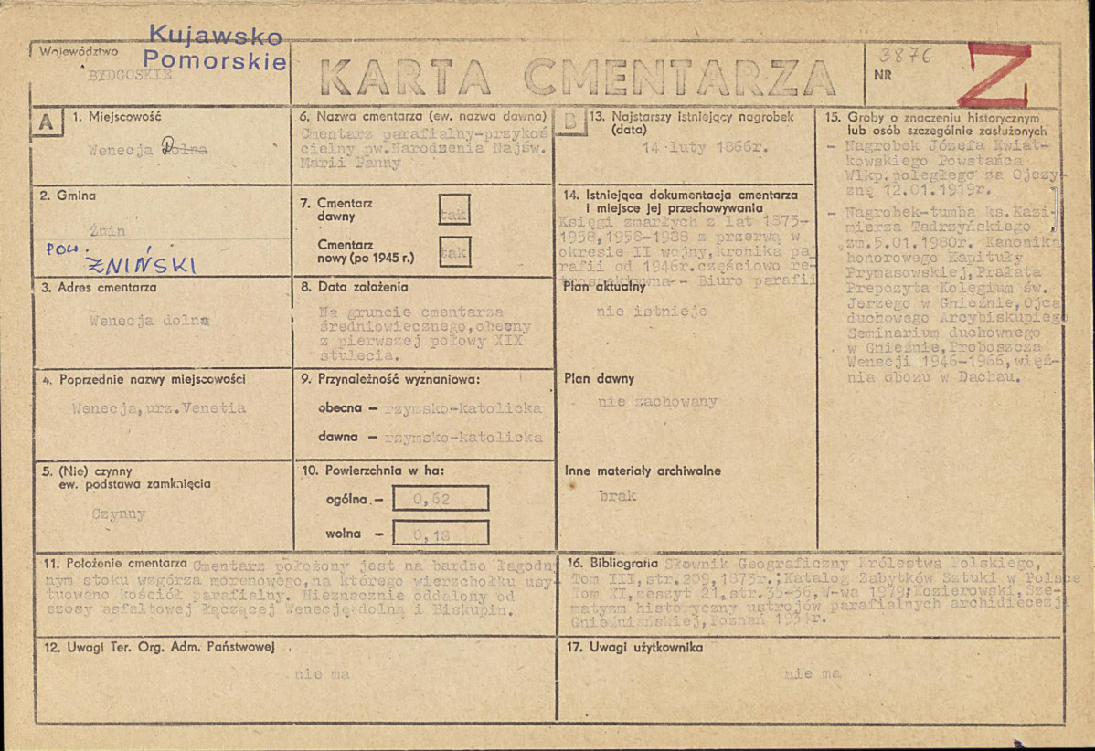 KC - Karta cmentarza, skan nr 1