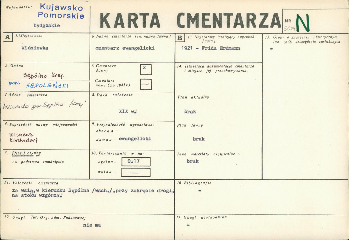 KC - Karta cmentarza, skan nr 1