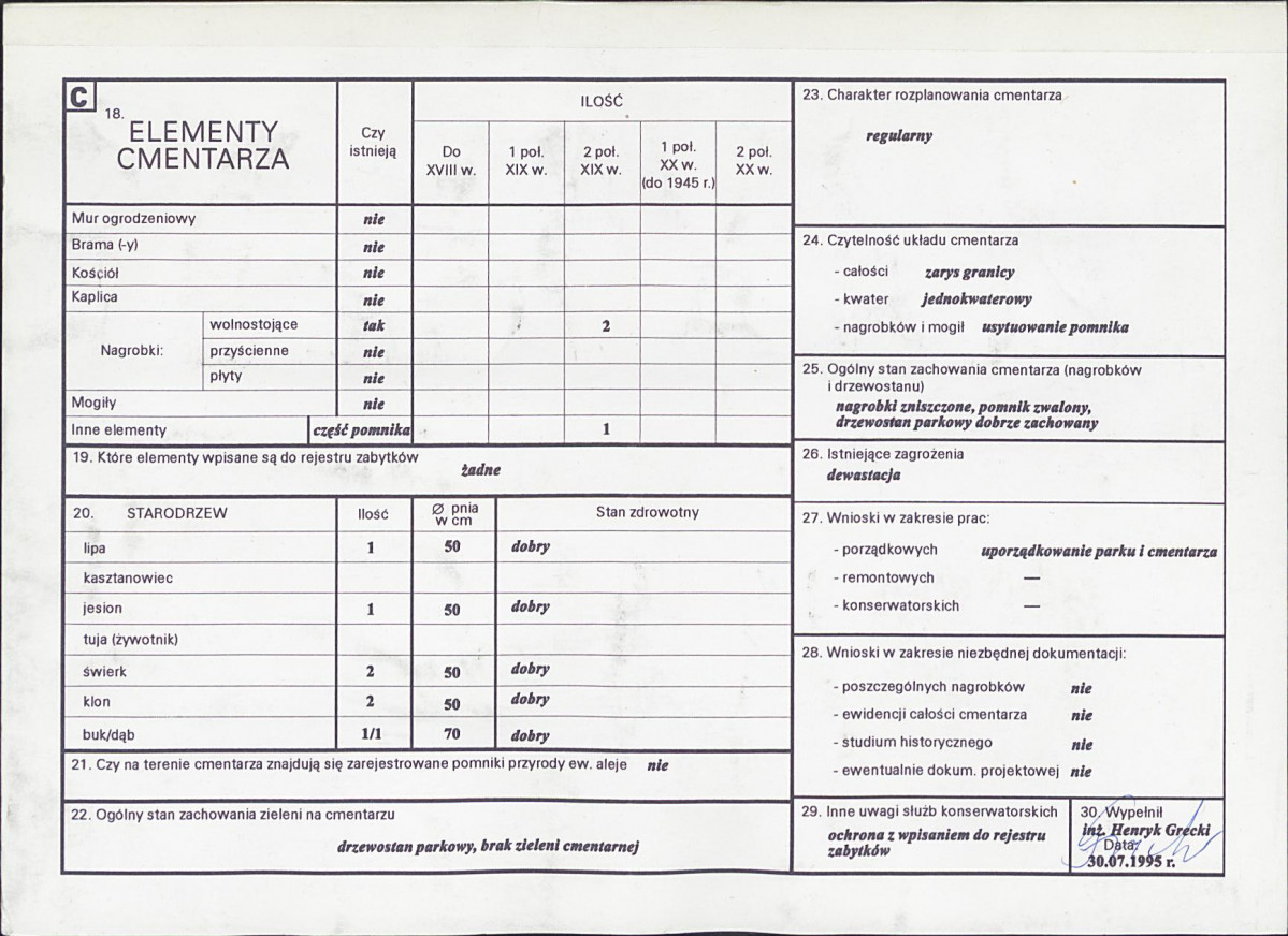 Karta cmentarza, skan nr 2