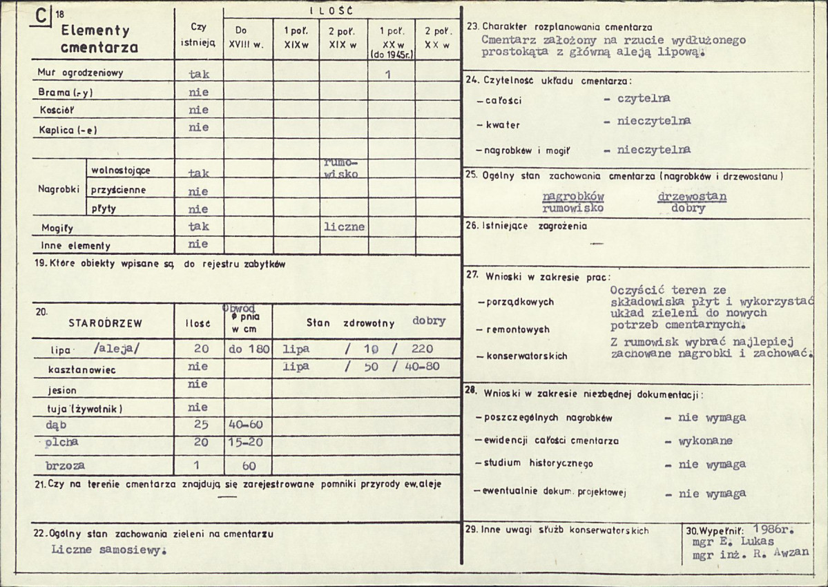 Karta cmentarza, skan nr 2
