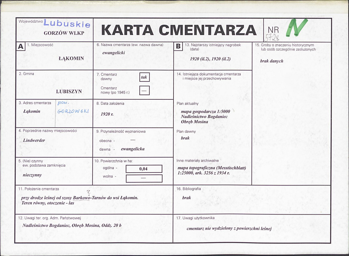 Karta cmentarza, skan nr 1