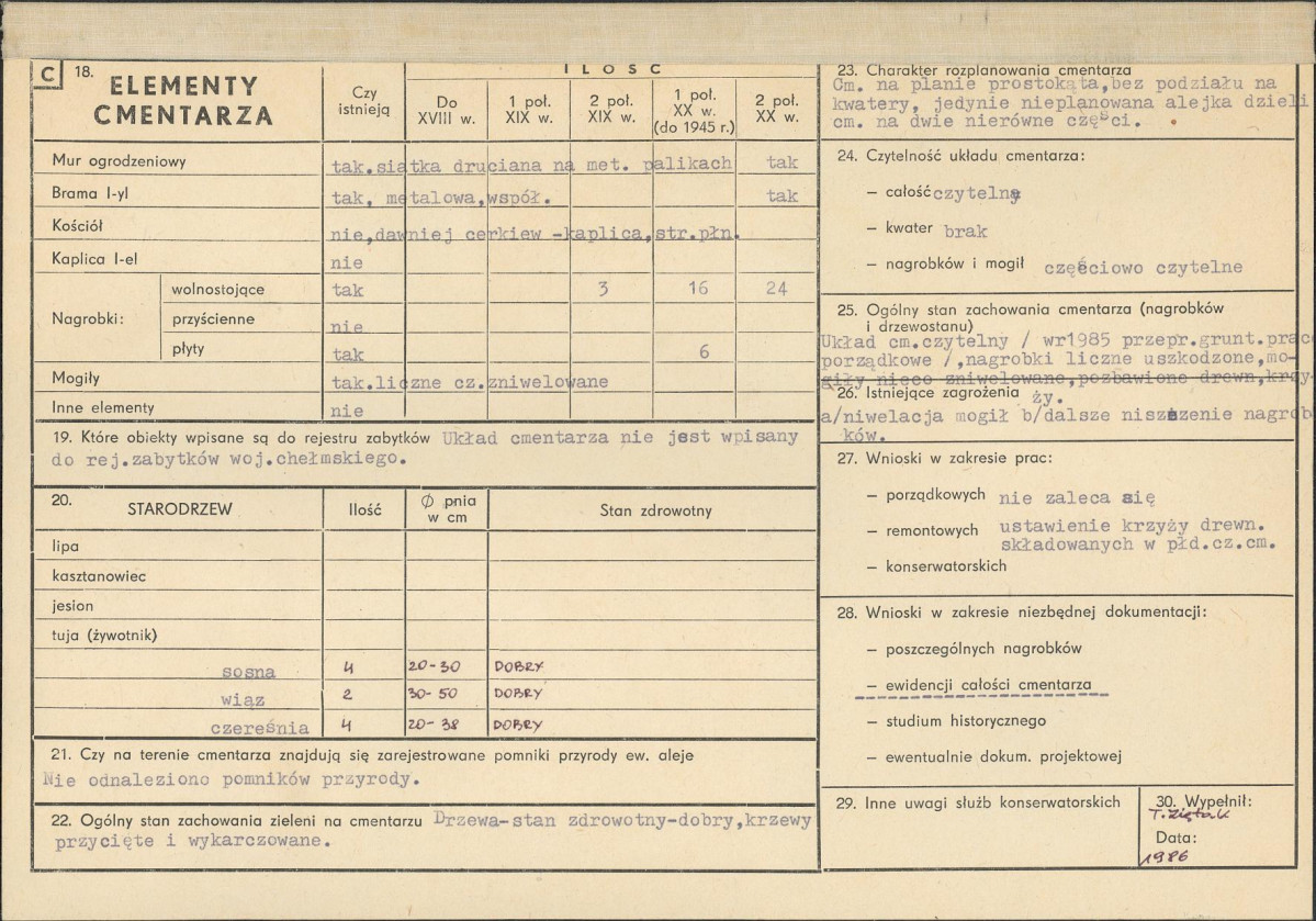 KC - Karta cmentarza, skan nr 2