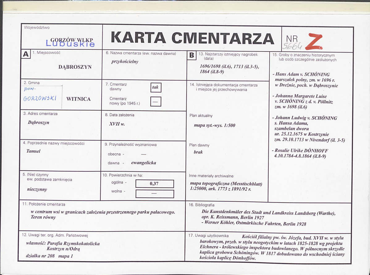 Karta cmentarza, skan nr 1