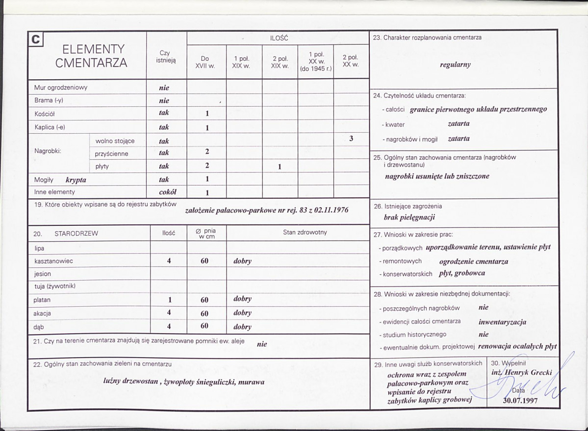 Karta cmentarza, skan nr 2