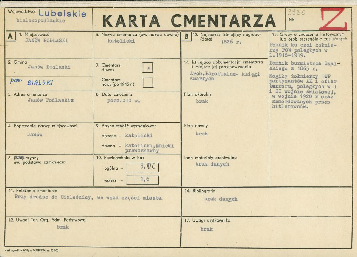 Karta cmentarza, skan nr 1