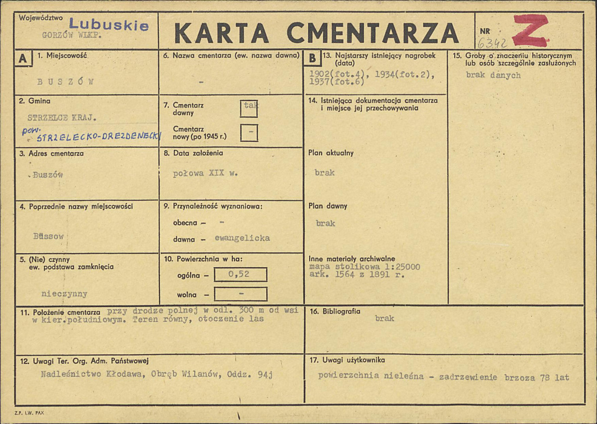 Karta cmentarza, skan nr 1
