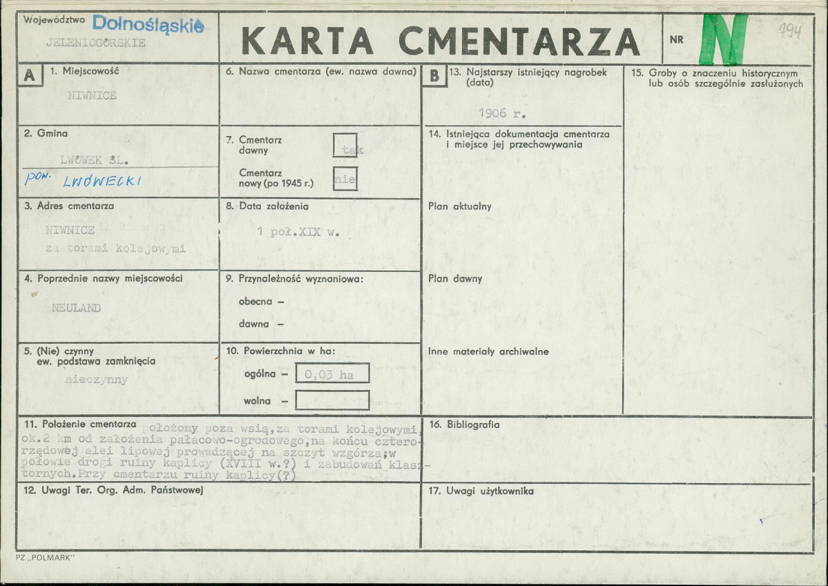 Karta cmentarza, skan nr 1