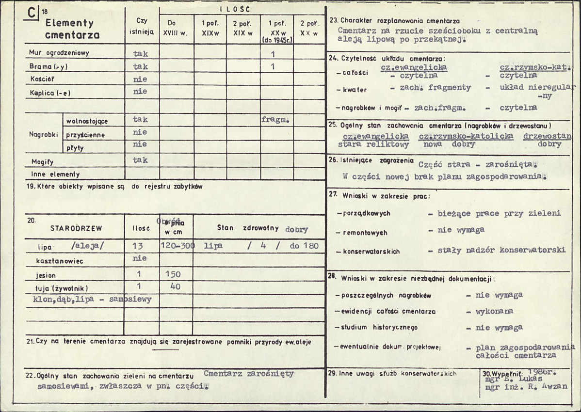 Karta cmentarza, skan nr 2